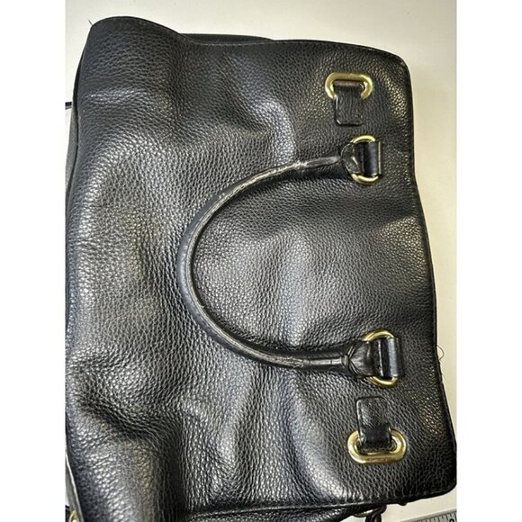 Michael Kors Hamilton Bag Black Leather Crossbody Gold Chain Large Size - Picture 12 of 12